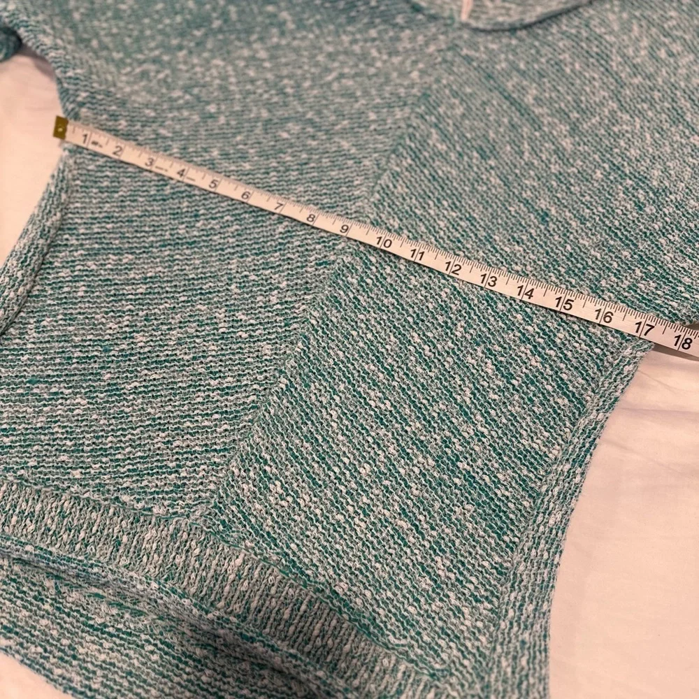 Free People Sz:XS Bright Lights oversized Round Neck knit Teal Speckle sweater